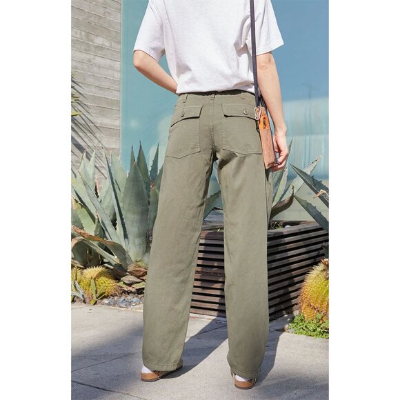 Brandy Melville John Galt Olive Low Rise Utility Pants 41976 - Picture 4 of 13